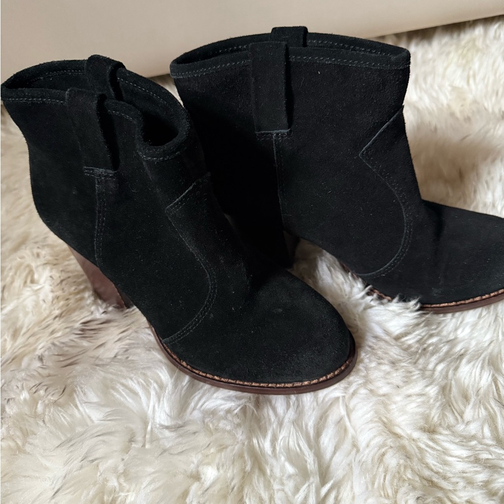 Splendid Black Suede Heeled Boots